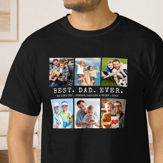 BESTE PAPA Ooit 6 Foto Collage T-shirt