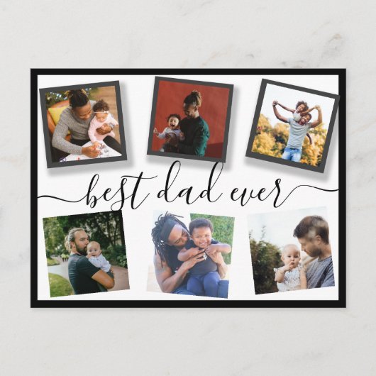 Beste Papa Ooit 6 Foto Instagram Collage Briefkaart (Voorkant)