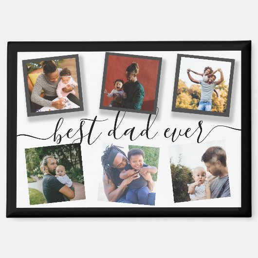 Beste papa ooit 6 foto Instagram collage Magneet (Voorkant)