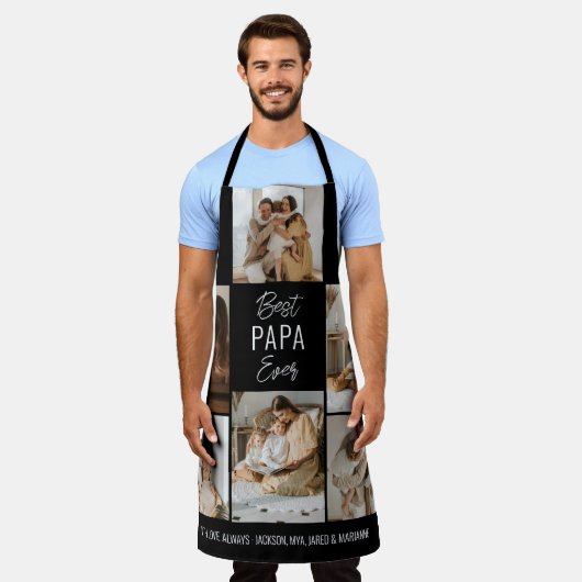 Beste PAPA ooit 6 foto Schort (Gedragen)