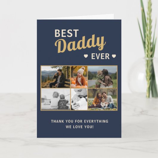 Beste Papa Ooit 6 Foto Vaderdag Kaart (Voorkant)