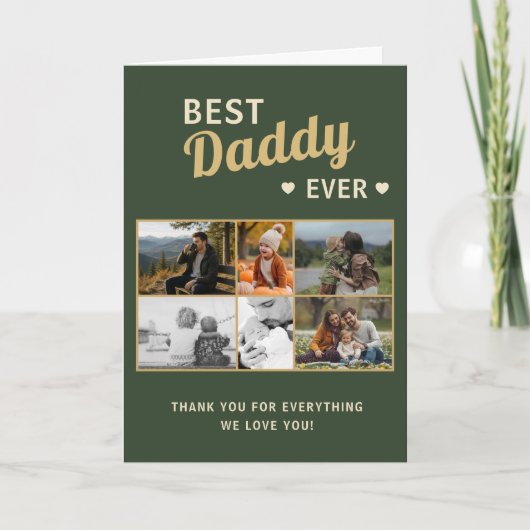 Beste Papa Ooit 6 Foto Vaderdag Kaart (Voorkant)
