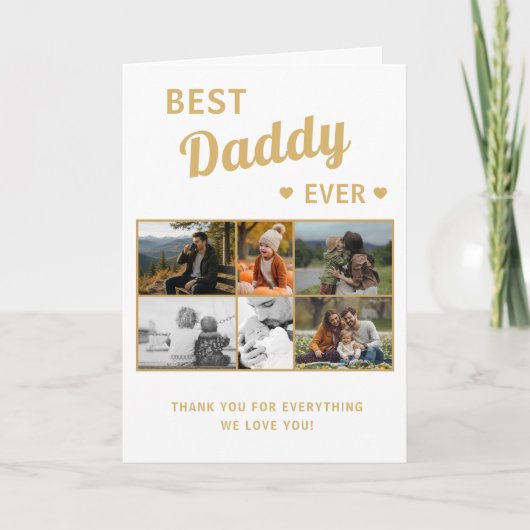 Beste Papa Ooit 6 Foto Vaderdag Kaart (Voorkant)