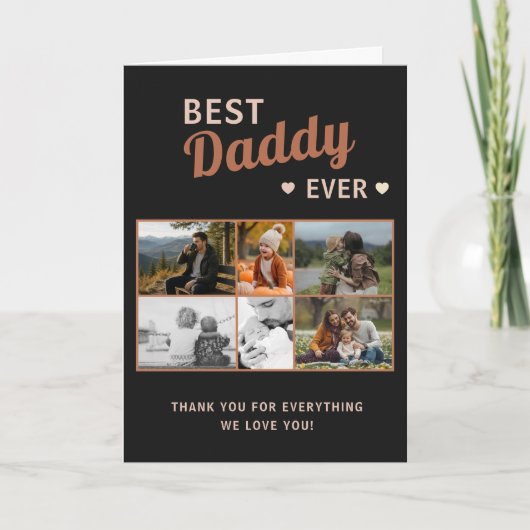 Beste Papa Ooit 6 Foto Vaderdag Kaart (Voorkant)