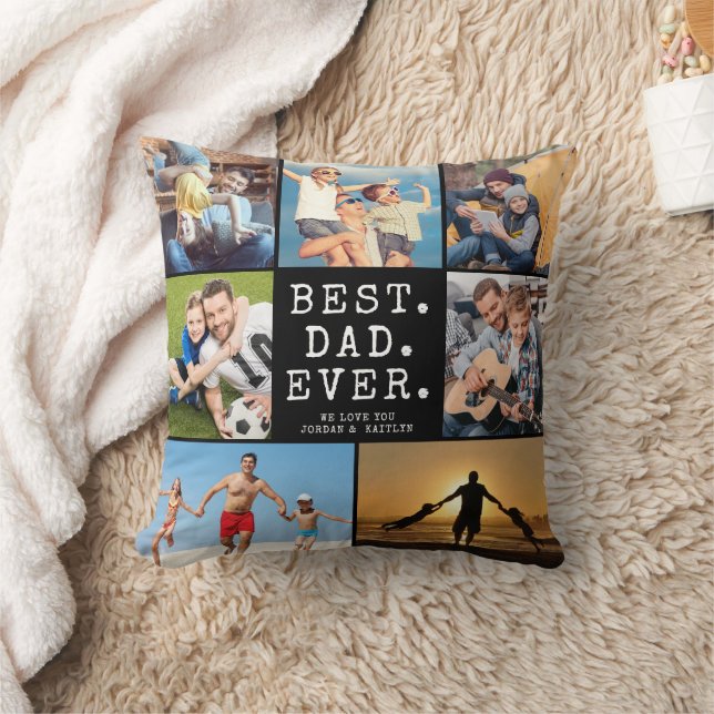 BESTE PAPA Ooit 7 Foto Collage Uw Kleur Kussen (Deken)