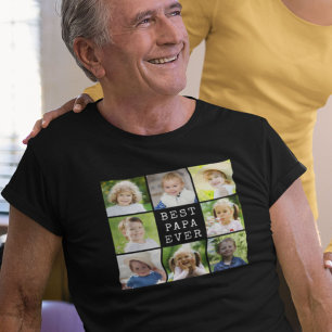 Beste Papa Ooit 8 Foto Collage Kleinkinderen T-shirt