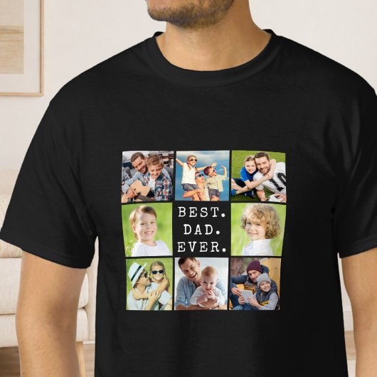 BESTE PAPA Ooit 8 Foto Collage T-shirt