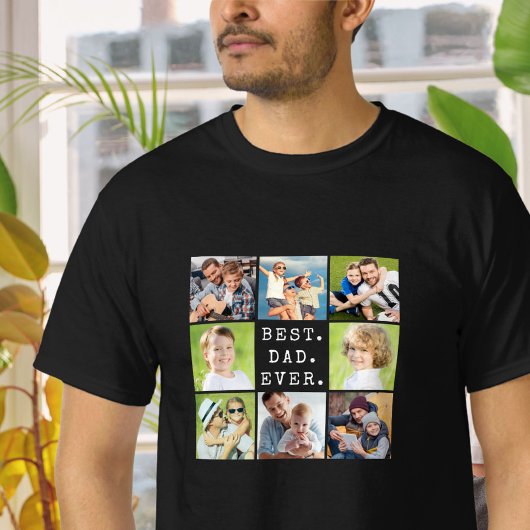 BESTE PAPA Ooit 8 Foto Collage T-shirt