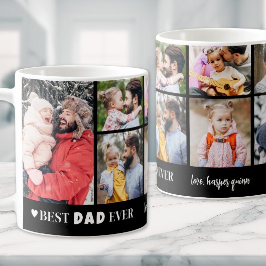 Beste papa ooit 8 foto collage Vaderdag Koffiemok