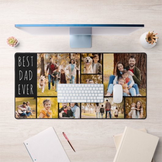 Beste papa ooit 9 foto collage bureaumat (Kantoor 1)