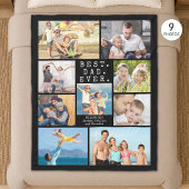 BESTE PAPA Ooit 9 Foto Collage Persoonlijk Fleece Deken