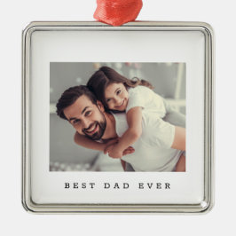 Beste papa ooit Aan beide zijden foto eenvoudig Metalen Ornament