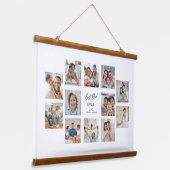 Beste Papa Ooit Aangepaste 12 Foto Collage Hangend Wandkleed (Gebogen)