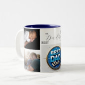 Beste papa ooit! Aangepaste 4-foto Vaderdag Mok (Voorkant links)