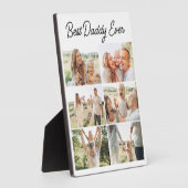 Beste papa ooit aangepaste 6 foto collage fotoplaat (Zijkant)