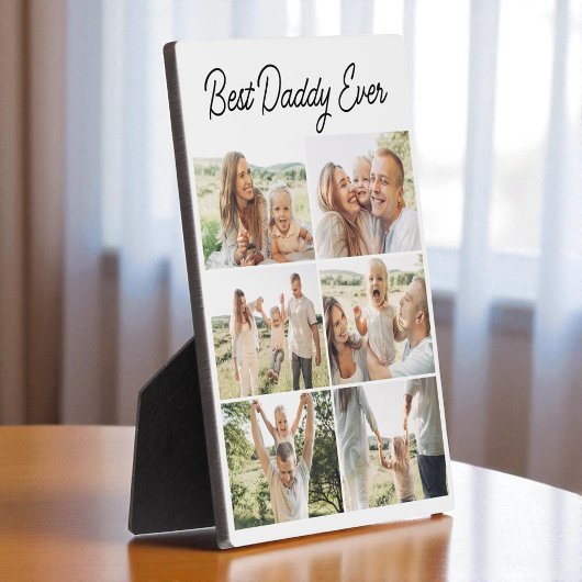 Beste papa ooit aangepaste 6 foto collage fotoplaat