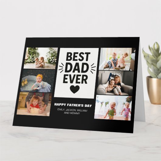 Beste papa ooit Aangepaste 6 foto collage  Kaart (Kleine Plant)