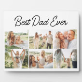 Beste papa ooit Aangepaste 6 foto collage modern Fotoplaat (Voorkant)