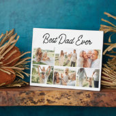 Beste papa ooit Aangepaste 6 foto collage modern Fotoplaat (Zijkant)