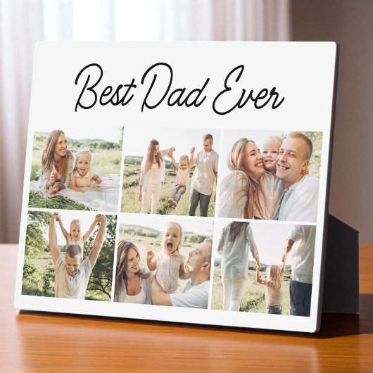 Beste papa ooit Aangepaste 6 foto collage modern Fotoplaat