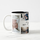 "Beste papa ooit! Aangepaste 8-foto Vaderdag Mok" Tweekleurige Koffiemok (Links)