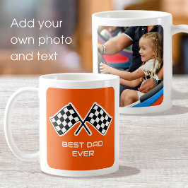 Beste papa ooit aangepaste foto auto vlaggen oranj koffiemok