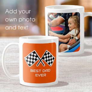 Beste papa ooit aangepaste foto auto vlaggen oranj koffiemok