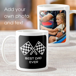 Beste papa ooit aangepaste foto auto vlaggen zwart koffiemok