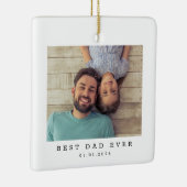 Beste papa ooit aangepaste foto eenvoudig keramisch ornament (Rechts)