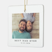 Beste papa ooit aangepaste foto eenvoudig keramisch ornament (Links)