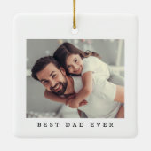 Beste papa ooit aangepaste foto eenvoudig keramisch ornament (Achterkant)