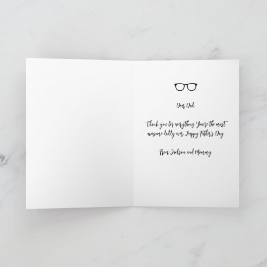 Beste papa ooit aangepaste foto eerste Vaderdag Ka Bedankkaart (Binnen)