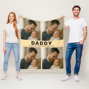 Beste papa ooit Aangepaste foto Gepersonaliseerd Fleece Deken