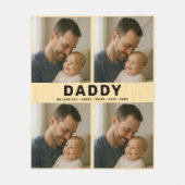 Beste papa ooit Aangepaste foto | Gepersonaliseerd Fleece Deken (Voorkant)