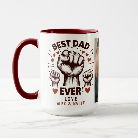 Beste papa ooit Aangepaste foto | Gepersonaliseerd Mok (Links)