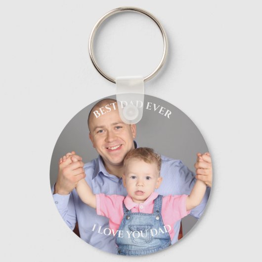 Beste papa ooit Aangepaste foto Ik hou van je Vade Sleutelhanger (Voorkant)
