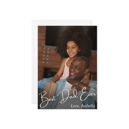 Beste papa ooit aangepaste foto kaart (Voorkant / Achterkant in situ)