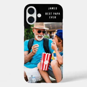 Beste Papa Ooit Aangepaste Foto Naam iPhone 16 Plus Hoesje