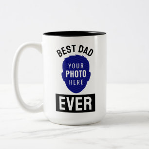 Beste papa ooit aangepaste foto silhouet tweekleurige koffiemok