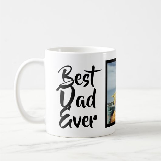 Beste Papa Ooit Aangepaste Foto Vaderdag Cadeau Koffiemok (Links)