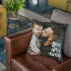 Beste papa ooit aangepaste foto Vaderdag cadeau Kussen