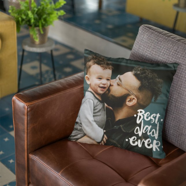 Beste papa ooit aangepaste foto Vaderdag cadeau Kussen (Creator heeft geüpload)