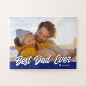 Beste papa ooit aangepaste foto Vaderdag cadeau Legpuzzel (Horizontaal)