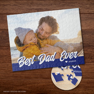 Beste papa ooit aangepaste foto Vaderdag cadeau Legpuzzel