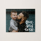 Beste papa ooit aangepaste foto vaderdag cadeau legpuzzel (Horizontaal)