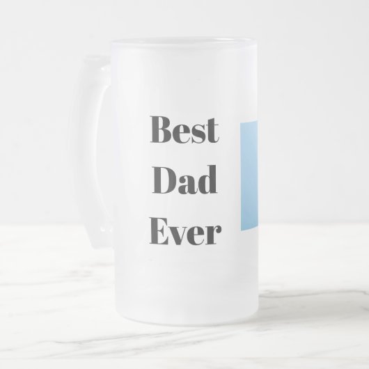 Beste papa ooit aangepaste foto Vaderdag cadeau Matglas Bierpul (Voorkant links)