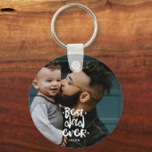 Beste Papa Ooit Aangepaste Foto Vaderdag Cadeau Na Sleutelhanger (Voorkant)
