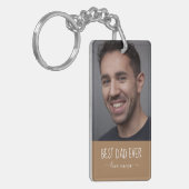 Beste papa ooit aangepaste foto Vaderdag cadeau Sleutelhanger (Voorkant Links)