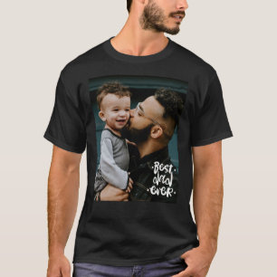 Beste papa ooit aangepaste foto vaderdag cadeau t-shirt