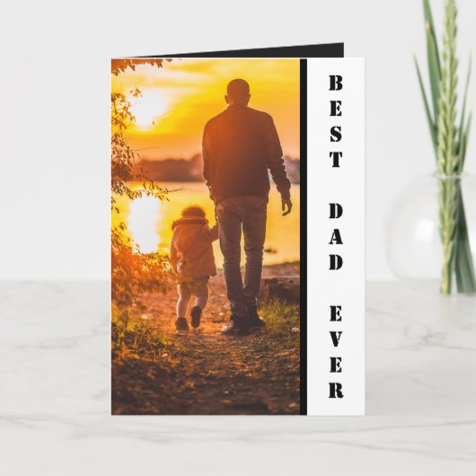 Beste Papa Ooit Aangepaste Foto Vaderdag cadeaukaa Kaart (Voorkant)